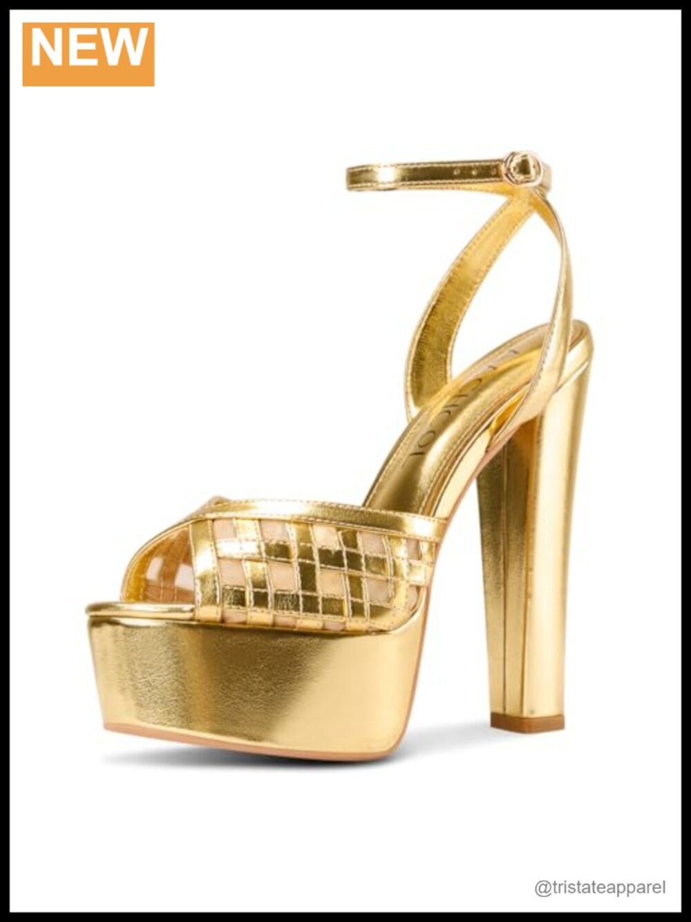 Platform Chunky Block Heel Peep Toe Ankle Strap High Heel Dress Sandals 5.9